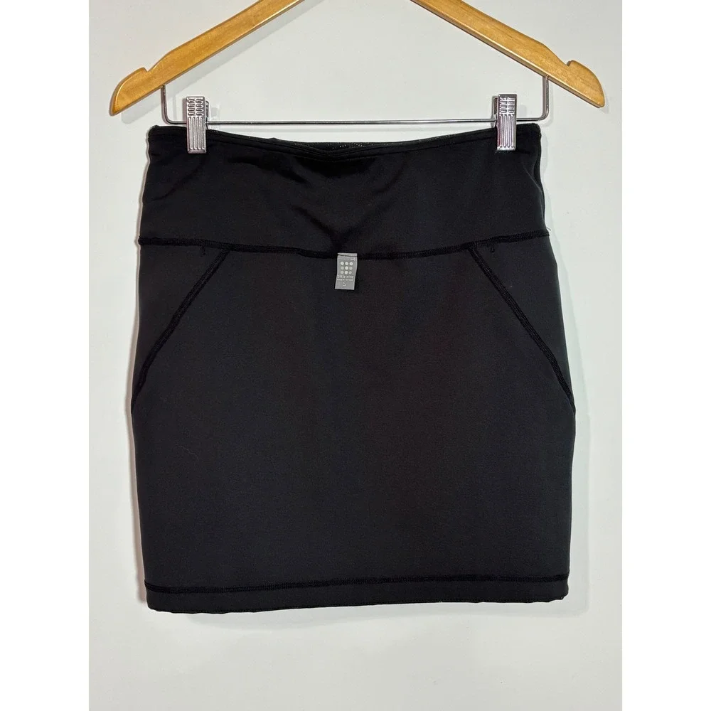 Title Nine MadDash Skirt Origami Black Reversible Athletic Mini Pockets Sz S NEW - Picture 5 of 11